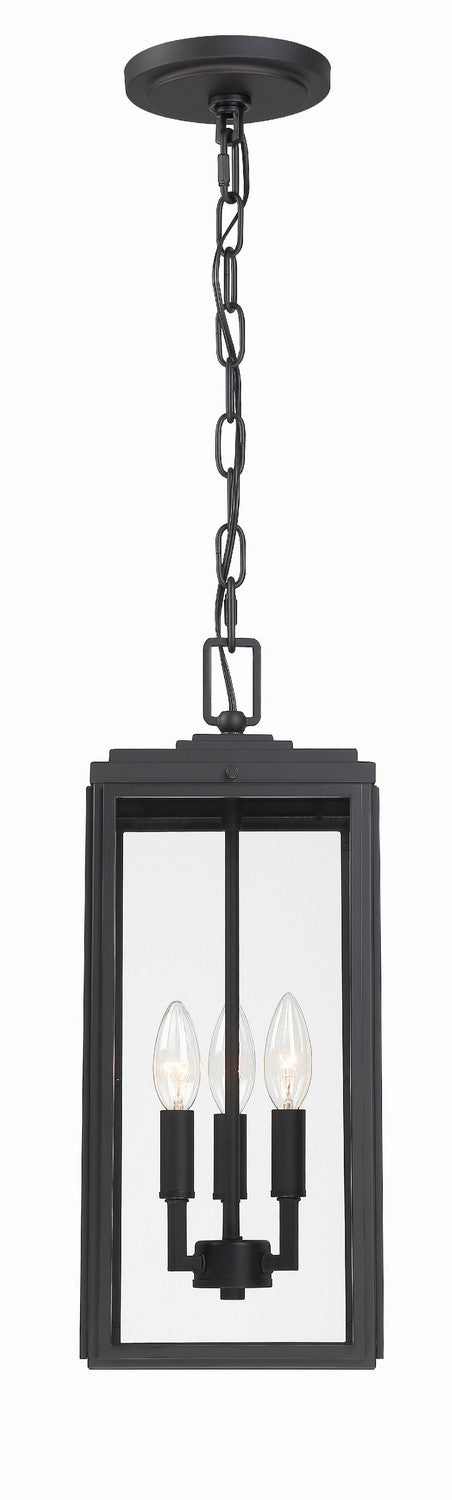 Crystorama - BYR-80105-MK - Three Light Outdoor Pendant - Byron - Matte Black