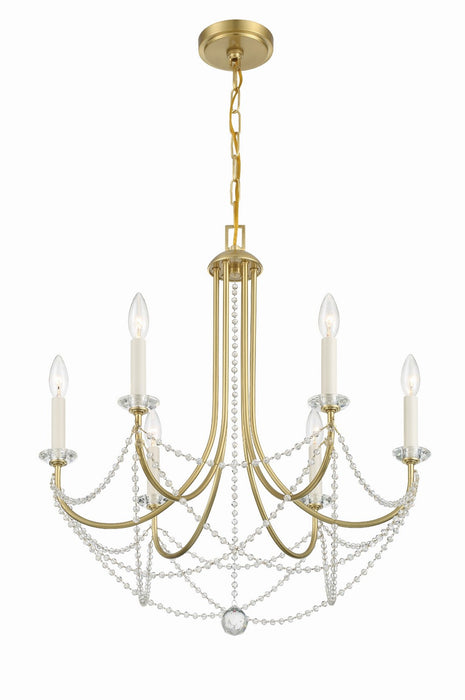 Crystorama - DEL-90806-AG - Six Light Chandelier - Delilah - Aged Brass