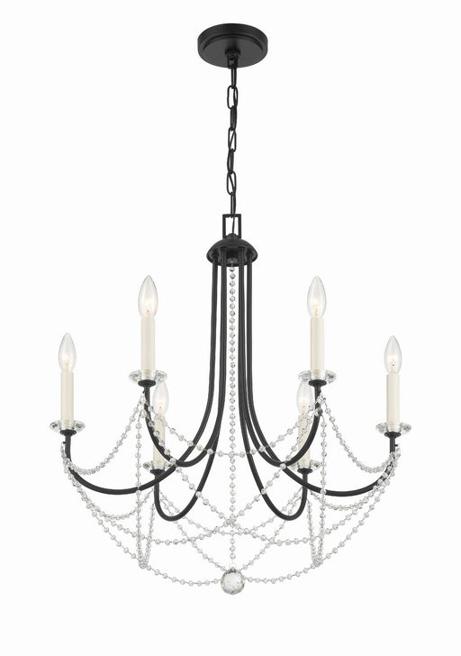 Crystorama - DEL-90806-MK - Six Light Chandelier - Delilah - Matte Black