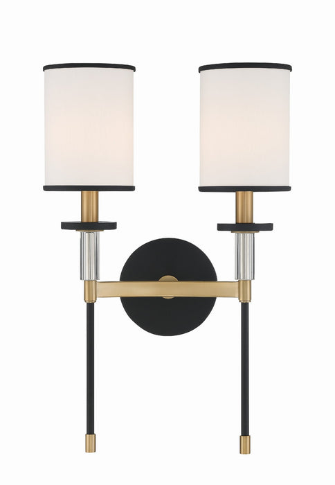 Crystorama - HAT-472-BF-VG - Two Light Wall Sconce - Hatfield - Black Forged / Vibrant Gold