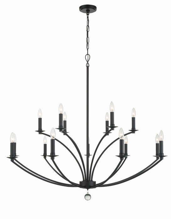 Crystorama - MIL-8015-BK - 15 Light Chandelier - Mila - Black