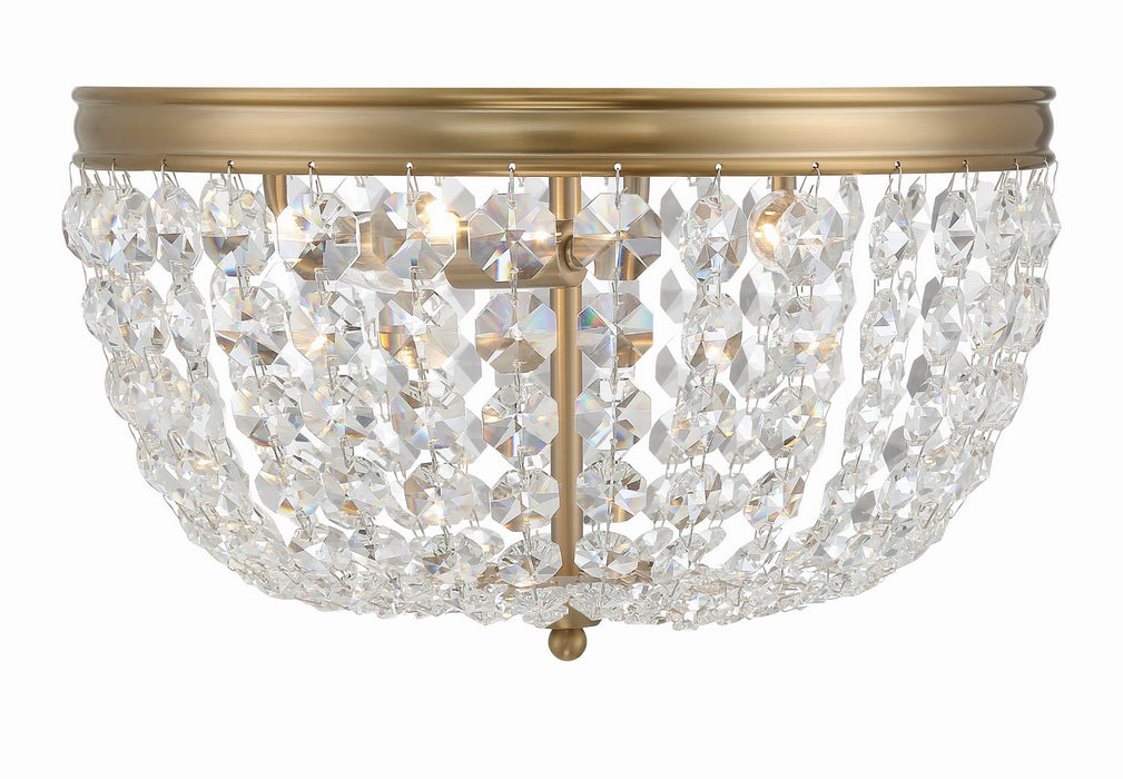 Crystorama - NOL-314-VG-CL-MWP - Three Light Flush Mount - Nola - Vibrant Gold