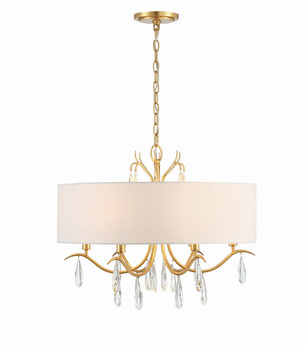 Crystorama - ROL-18806-GA - Six Light Chandelier - Rollins - Antique Gold