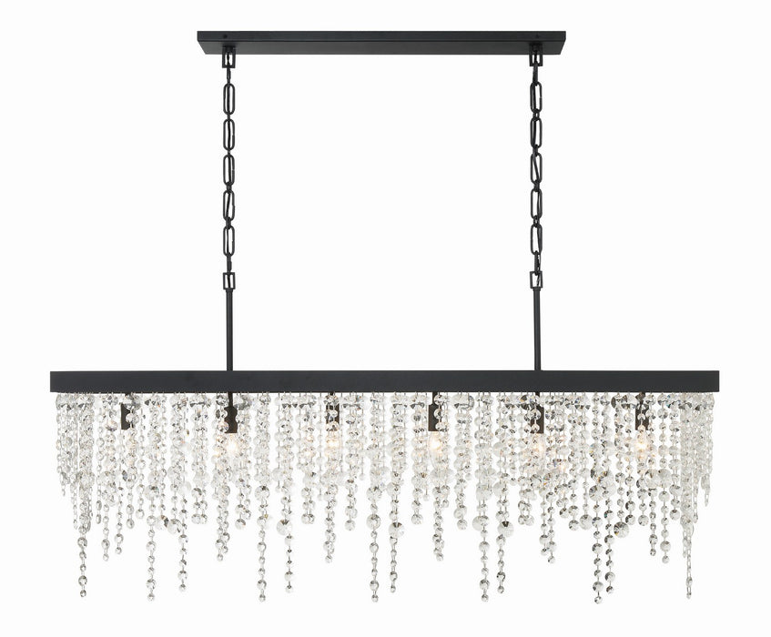 Crystorama - WIN-617-BF-CL-MWP - Six Light Chandelier - Winham - Black Forged