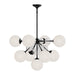 Alora - CH415331MBOP - Nine Light Chandelier - Celia - Matte Black/Opal Glass