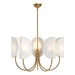 Alora - CH450732AGCW - Five Light Chandelier - Seno - Aged Gold/White Cotton Fabric