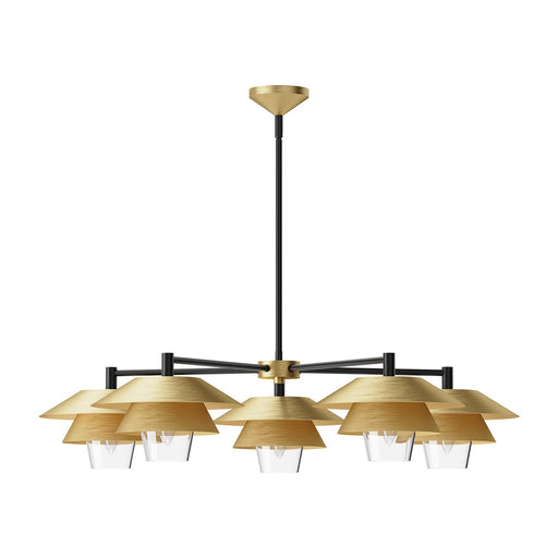 Alora - CH475138BGCL - Five Light Chandelier - Tetsu - Brushed Gold/Clear Glass