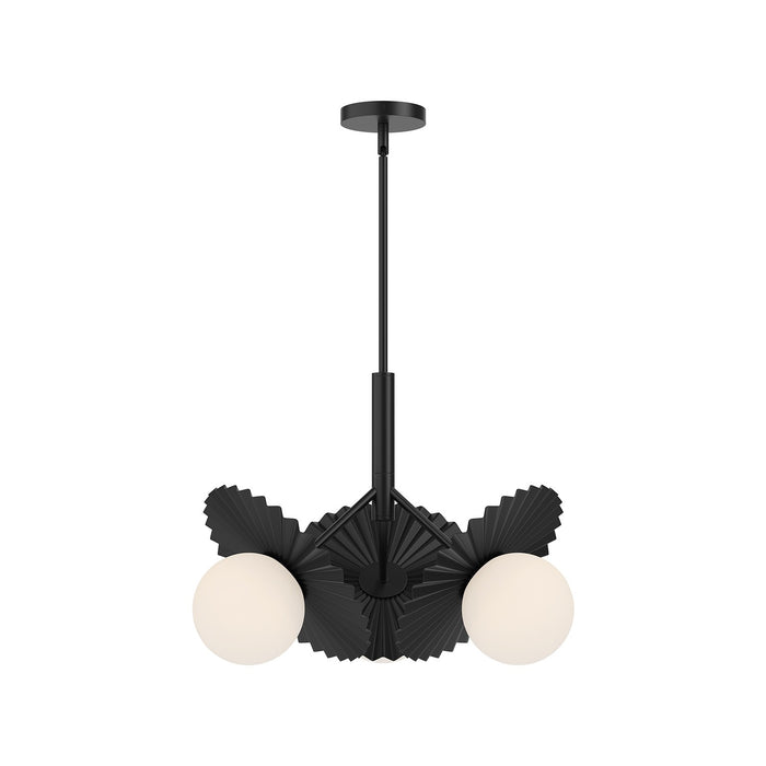 Alora - CH501322MBOP - Three Light Chandelier - Plume - Matte Black/Opal Glass