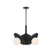 Alora - CH501322MBOP - Three Light Chandelier - Plume - Matte Black/Opal Glass