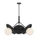 Alora - CH501334MBOP - Three Light Chandelier - Plume - Matte Black/Opal Glass