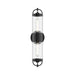 Alora - EW461102BKCB - Two Light Outdoor Wall Lantern - Lancaster - Clear Bubble Glass/Textured Black