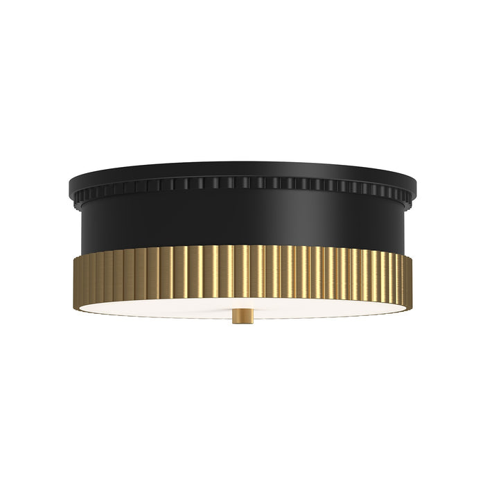 Alora - FM416114MBBG - Three Light Flush Mount - Rue - Matte Black/Brushed Gold