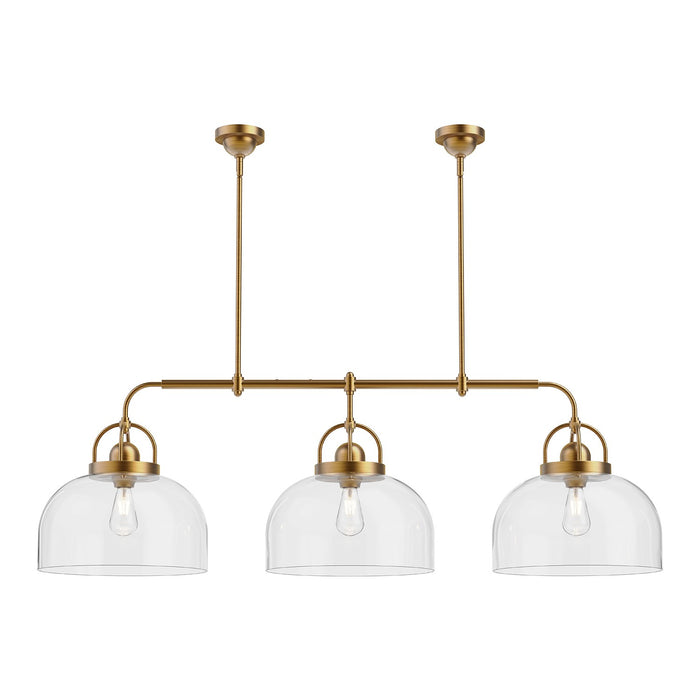 Alora - LP461155AG - Three Light Linear Pendant - Lancaster - Aged Gold