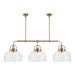 Alora - LP461155AG - Three Light Linear Pendant - Lancaster - Aged Gold