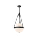 Alora - PD406414MBGO - Three Light Pendant - Harmony - Matte Black/Glossy Opal Glass