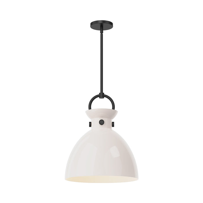 Alora - PD411814MBGO - One Light Pendant - Waldo - Matte Black/Glossy Opal Glass