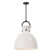 Alora - PD411818MBGO - One Light Pendant - Waldo - Matte Black/Glossy Opal Glass