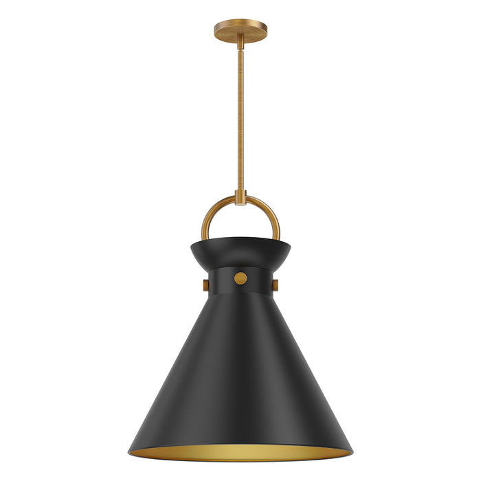 Alora - PD412018AGMB - One Light Pendant - Emerson - Aged Gold/Matte Black