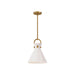 Alora - PD412511AGGO - One Light Pendant - Emerson - Aged Gold/Glossy Opal Glass