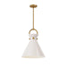 Alora - PD412514AGGO - One Light Pendant - Emerson - Aged Gold/Glossy Opal Glass