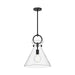 Alora - PD412514MBCL - One Light Pendant - Emerson - Matte Black/Clear Glass