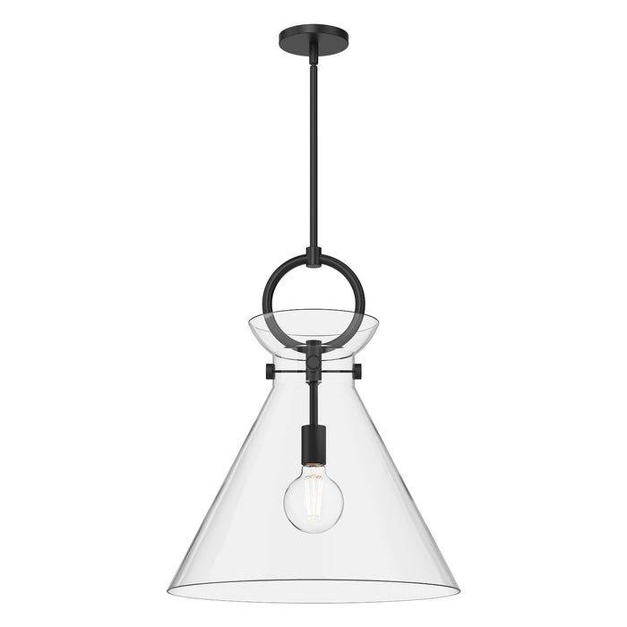 Alora - PD412518MBCL - One Light Pendant - Emerson - Matte Black/Clear Glass