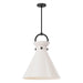 Alora - PD412518MBGO - One Light Pendant - Emerson - Matte Black/Glossy Opal Glass