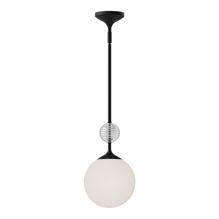 Alora - PD415308MBOP - One Light Pendant - Celia - Matte Black/Opal Glass