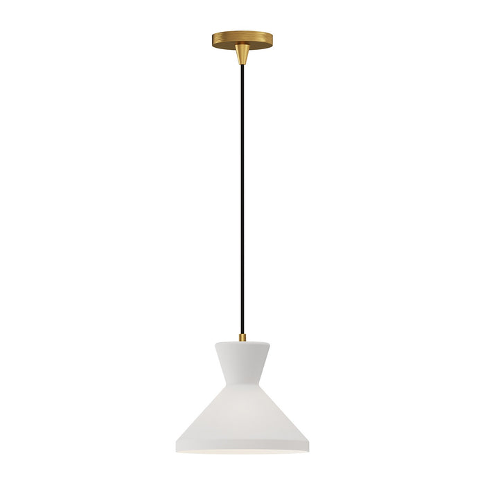 Alora - PD473710AGOP - One Light Pendant - Betty - Aged Gold/Opal Glass