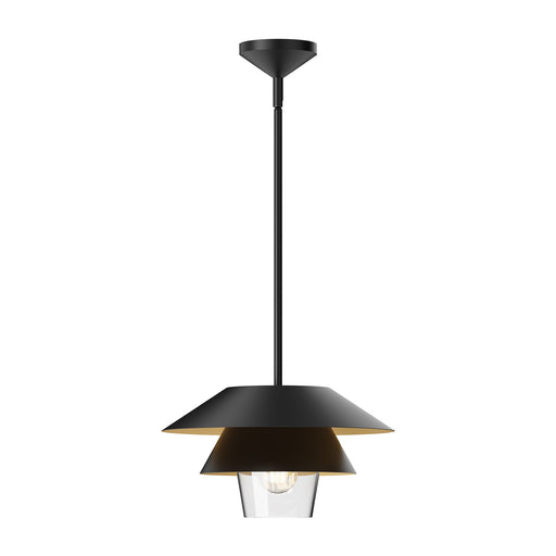 Alora - PD475113MBCL - One Light Pendant - Tetsu - Matte Black/Clear Glass