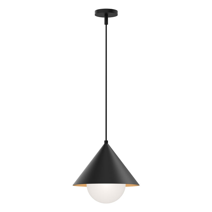 Alora - PD485214MBOP - One Light Pendant - Remy - Matte Black/Opal Glass