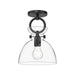 Alora - SF411809MBCL - One Light Semi-Flush Mount - Waldo - Matte Black/Clear Glass