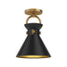 Alora - SF412009AGMB - One Light Semi-Flush Mount - Emerson - Aged Gold/Matte Black