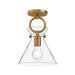 Alora - SF412509AGCL - One Light Semi-Flush Mount - Emerson - Aged Gold/Clear