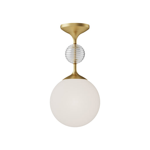 Alora - SF415308BGOP - One Light Semi-Flush Mount - Celia - Brushed Gold/Opal Glass