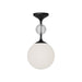 Alora - SF415308MBOP - One Light Semi-Flush Mount - Celia - Matte Black/Opal Glass