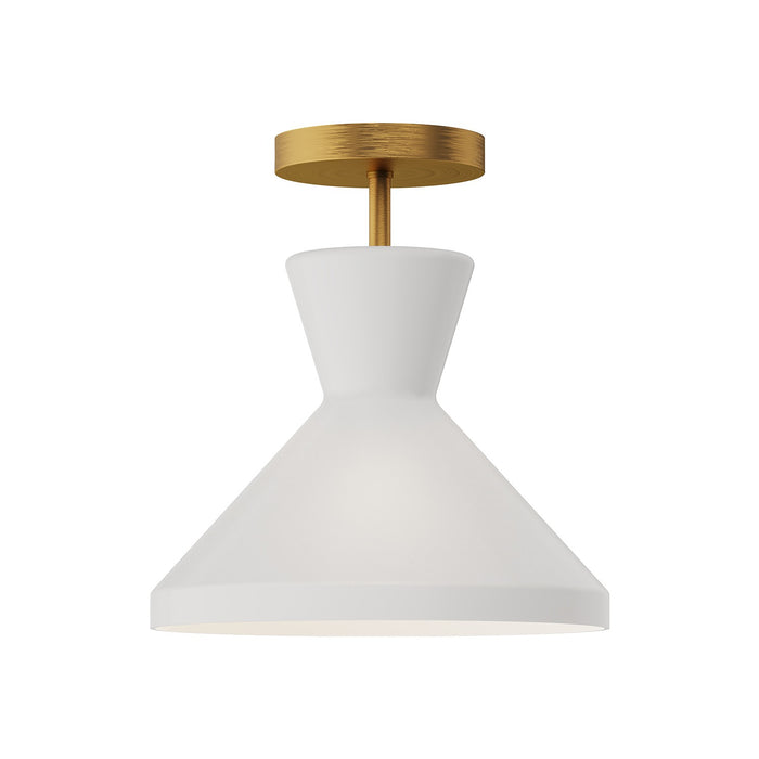 Alora - SF473710AGOP - One Light Semi-Flush Mount - Betty - Aged Gold/Opal Glass