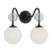 Alora - VL415315MBOP - Two Light Vanity - Celia - Matte Black/Opal Glass