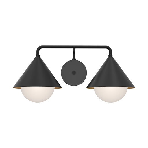 Alora - VL485221MBOP - Two Light Vanity - Remy - Matte Black/Opal Glass