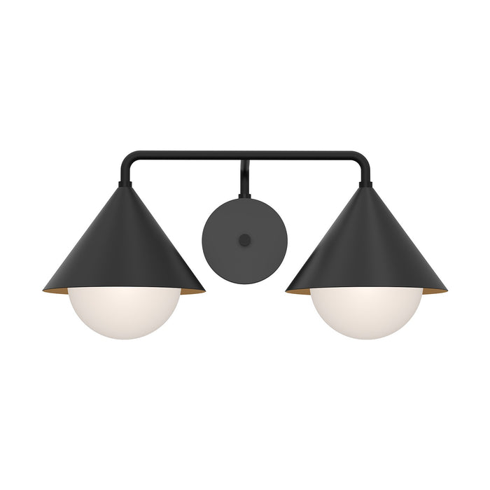 Alora - VL485221MBOP - Two Light Vanity - Remy - Matte Black/Opal Glass