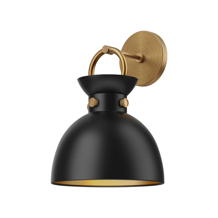 Alora - WV411309AGMB - One Light Wall Sconce - Waldo - Aged Gold/Matte Black