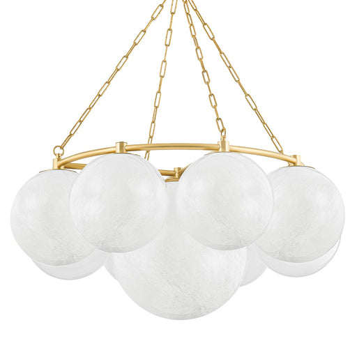 Hudson Valley - 5243-AGB - Nine Light Chandelier - Thornwood - Aged Brass