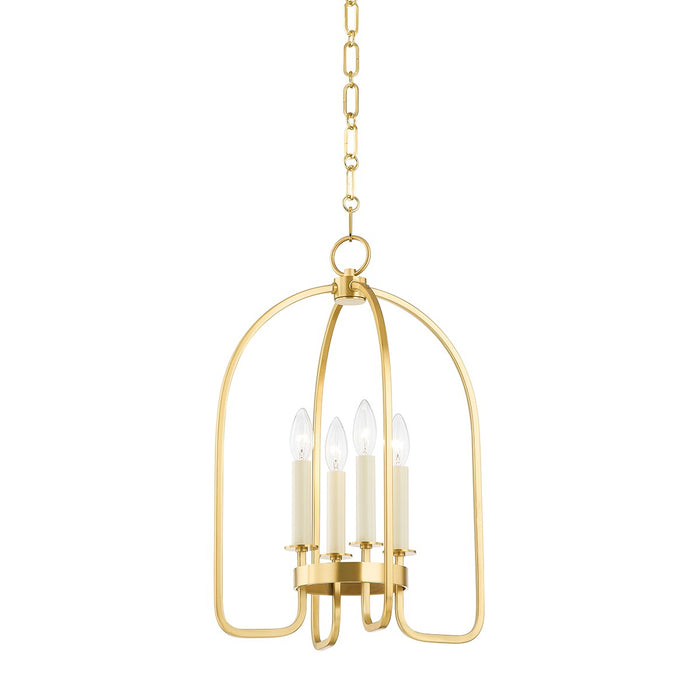 Hudson Valley - 6314-AGB - Four Light Lantern - Oakville - Aged Brass