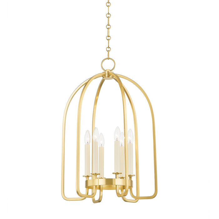 Hudson Valley - 6318-AGB - Six Light Lantern - Oakville - Aged Brass