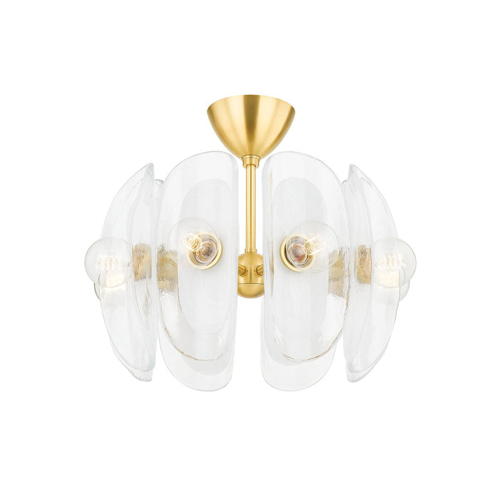 Hudson Valley - 9122-AGB - Eight Light Semi Flush Mount - Hilo - Aged Brass