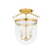 Hudson Valley - MDS1600-AGB - Three Light Semi Flush Mount - Rousham - Aged Brass