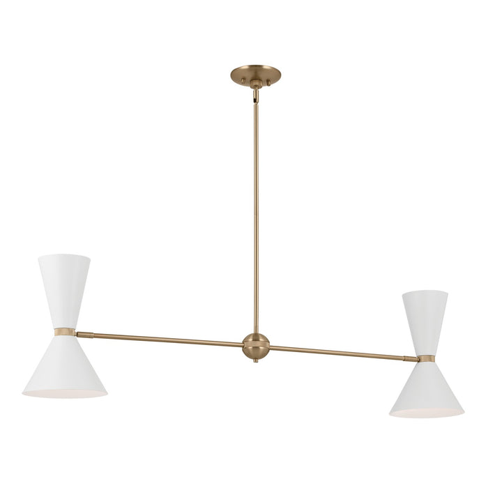 Kichler - 52569CPZWH - Four Light Linear Chandelier - Phix - Champagne Bronze