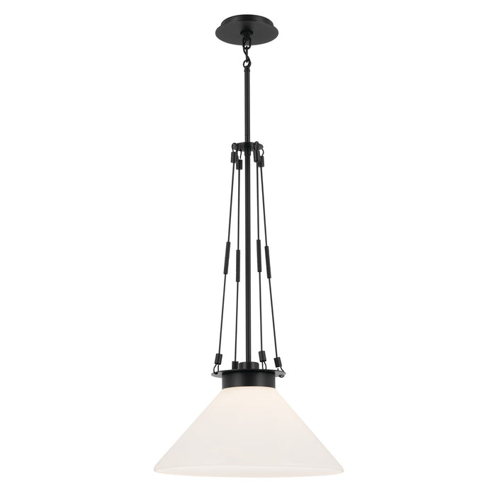 Kichler - 52581BK - One Light Pendant - Albers - Black