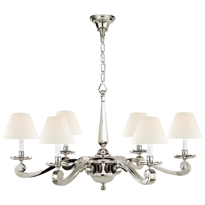 Visual Comfort Signature - AH 5010PN-L - Six Light Chandelier - Myrna - Polished Nickel