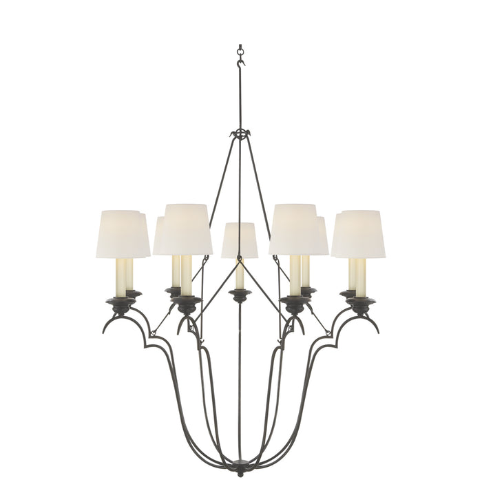 Visual Comfort Signature - CHC 1403AI-L - Nine Light Chandelier - Belvedere - Aged Iron